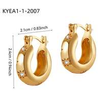 Classic Starry Sky Earrings For Women, European And American Fashion Luxury Versatile Stainless Steel Earrings, Hot Selling - Gold - View 8