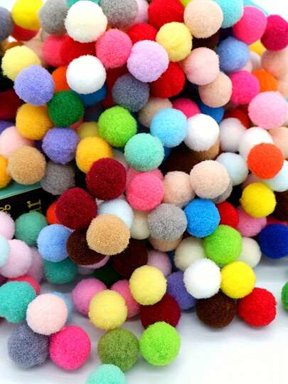 500pcs Multi-Color DIY Fluffy Pom Poms - Soft Nylon Party Decorations, Suitable For Crafts, Home Decor, Various Color Pom Pom Handmade Crafts And Holiday Celebrations, Holiday Decorations | Vibrant Colors | Nylon Pom Poms, DIY Craft Decorations 100/200/500pcs