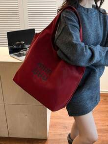 Dedoo 2026新款女士休闲大容量单肩手提包，优雅便携斜挎包，通勤必备 - 紅色 - 查看 2