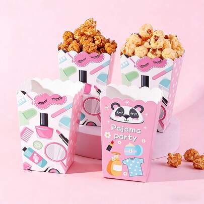 Spa Day Popcorn Boxes Makeup Birthday Party Favor For Girls Food Service Supply Snack Candy Goodie Treat Boxes Popcorn Bucket Containers For Spa Day Makeup Theme Birthday Party