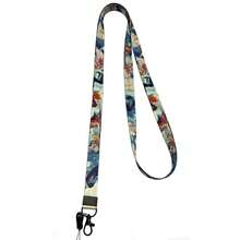 Artistic Style Phone Lanyard, Campus Card/Work ID Holder, Starry Night Koi Fish & Landscape Pattern, Detachable Halter - Rectangle - View 13