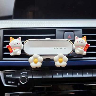 yucen 2026 New Cute Cat Car Phone Holder, Air Vent Mount Navigation Bracket Accessories