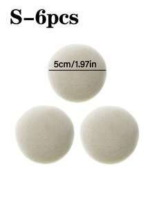 3pcs Solid Laundry Ball, Premium Natural Wool Dryer Balls - Replace Dryer Sheets & Fabric Softener - Laundry Balls For Dryer Dryer Sheets Clothes Anti-Static Laundry Wool Drying Balls, Reusable Softener, Wool Drying Balls, Washing Machine Accessories - White - View 18