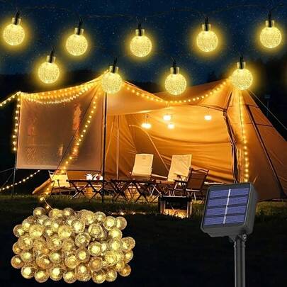 Outdoor Waterproof Solar Bubble Lights, 20/50/100 LED Options, 8 Lighting Modes, Ideal For Decorating Trees, Fences, Porches, Halloween And Holiday Decor