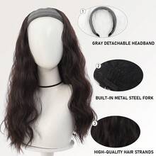 Synthetic Curly Wigs With Headband Half Wig For Women Hair Extensions Natural Black Brown Wigs Heat Resistant - Multicolor - View 3