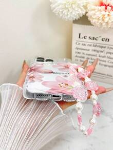 3pcs Braided Floral Painted Wrist Strap Shockproof Phone Case Compatible With IPhone 14, 14 Pro, 14 Pro Max, 13, 13 Pro, 13 Pro Max, 11, 11 Pro Max, 12, 12 Pro, 12 Pro Max, XR, XS, 15, 15 Pro, 15 Pro Max, 16, 16 Pro, 16 Pro Max, 17, 17 Pro, 17 Air, 17 Pro Max, A12/A13/A15/S25/S25 Ultra/S24 Ultra/S24/S24 Plus/A34/A35/A24 - Multicolor - View 4