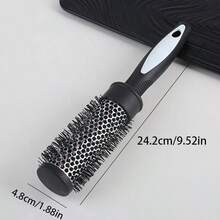 1pc Women's Black Hair Styling Nylon Bristle Curling Roller Brush With Heat-Resistant Aluminum Tube & Bangs Styling Tool, Easy To Create Curls At Home Beauty Home Hair Accessories - Multicolor - View 6