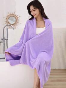 1 pièce Serviette de bain extra large pour adulte 90 cm * 180 cm, pour une utilisation quotidienne, serviettes de douche pour le salon de beauté, l'hôtel, les sports, les essentiels de la maison, la serviette, les soins de la peau Serviette de bain - taro violet - Voir 5