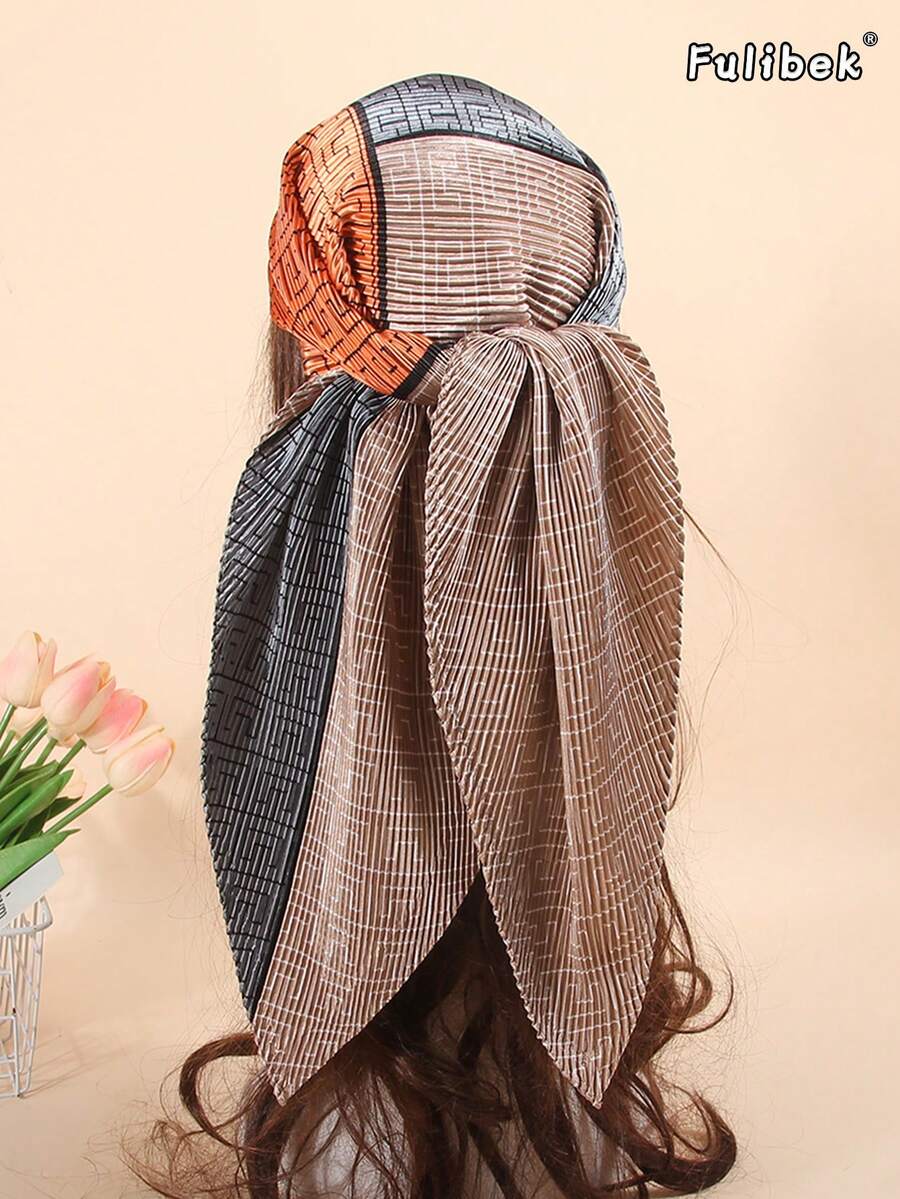 1 chiếc khăn choàng nữ màu trơn nhăn 90cm, khăn bandana & khăn vuông, phụ kiện tóc, băng đô, khăn trùm đầu, phụ kiện thời trang, áo abaya, thích hợp cho bãi biển, kỳ nghỉ và cuộc sống hàng ngày, giúp tôn lên phong cách của bạn. - Nhiều màu - Xem 1