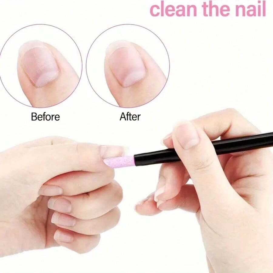 Nail Art Quartz Cuticle Pusher & Nail Buffer – Cuticle & Dead Skin Remover, Nail Surface Smoothing & Prep Tool For Manicure Care - Black - View 1