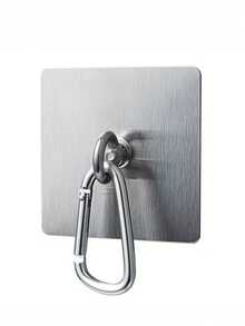 Heavy Duty Stainless Steel Adhesive Hooks - No Nails Required For Balcony, Patio, Clothesline, Outdoor Damage-Free Hanging - Sturdy Mounting For Clothes, Shades, Curtains - Suitable For Renters And Home Use, Patio Organization, Minimalist Design - Silver - View 6