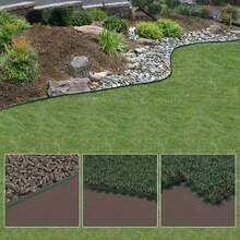 1 pièce, 500 cm Bordure de pelouse en plastique avec 15 chevilles d'ancrage unicolore faciles à installer - Bordure de jardin flexible pour l'aménagement paysager et la division de la pelouse - Noir - Voir 6