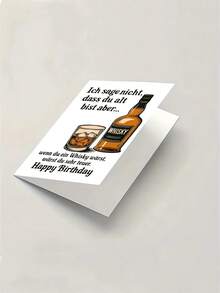 1pc Funny Whiskey-Themed Birthday Card For Adults – Perfect Gift For Whiskey Lovers, Friends, And Family" Envelope + Greeting Card - A - View 5