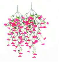 2 束逼真仿真 DIY 装饰抗紫外线花束，人造植物适用于家庭、走廊、花园、庭院、餐桌、客厅、婚礼派对装饰、人造装饰品、假植物、假藤蔓、壁挂人造藤蔓、假花、婚礼派对装饰人造植物、情人节 - 彩色 - 查看 18