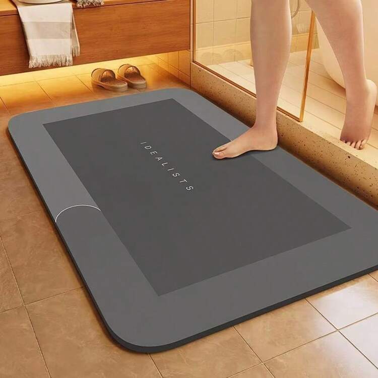 1pc SoftTouch Super Absorbent Silicone Bath Mat, Non-Slip Rubber Backing, Machine Washable, Low Pile, Rectangular, Striped Pattern, 1500gsm Polyester Blend, Suitable For Bathroom - Multicolor - View 13