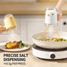 鸟形定量盐罐，家用厨房调料罐，防尘防潮，可调节调味料容器 - 彩色 - 查看 6