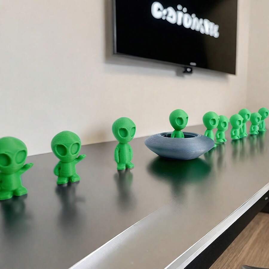 现代简约绿色外星人桌面摆件，家居置物架装饰，迷你太空主题办公桌摆件 - 迷你 - 查看 1