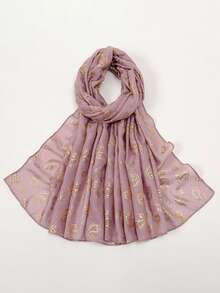 1条春夏新款腰果花烫印围巾，女士时尚柔软头巾，日常晚装旅行防晒披肩，节日礼物 - 彩色 - 查看 15