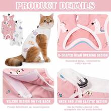 PETCHIC Soft Thin Cat Spay/Neuter Surgery Suit, Breathable Cat Recovery Suit, Anti-Licking E-Collar Alternative & Skin Disease Vest (Pink Alpaca) - Watermelon Pink - View 6