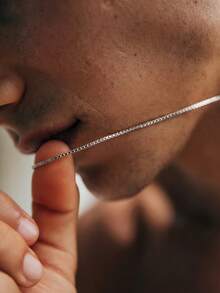 1 chiếc vòng cổ hình vuông bằng thép không gỉ mạ vàng 18K thiết kế tối giản, phù hợp để nam giới đeo hàng ngày, có thể làm quà tặng cho bạn trai, cha, chồng, bạn cùng lớp - Vàng - Xem 8