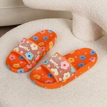 新款卡通时尚女式拖鞋，PVC材质防滑耐用，透气防臭，鞋底柔软舒适，百搭日常休闲女式拖鞋 - 橘色 - 查看 3