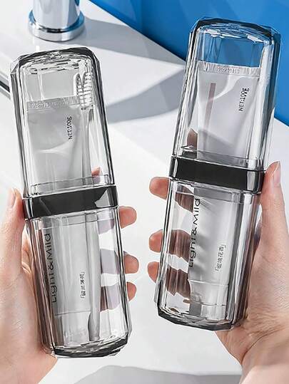 便携式旅行洗漱包，防水洗漱收纳包，可装牙刷、牙膏和毛巾，小巧旅行洗漱包/洗漱用品收纳盒，耐用防水旅行洗漱包