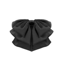 2026新款大号黑色蝴蝶结发夹，法式优雅缎面蝴蝶发夹，蓬松马尾发夹，专业缎带慵懒发夹，提升发量和质感，适合马尾辫 - 黑色 - 查看 2