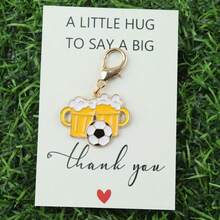 1件/8件套锌合金足球运动钥匙扣套装，冠军奖杯造型，是送给体育爱好者的完美礼物，经久耐用且时尚的包包挂饰钥匙扣配件，适合球迷聚会、体育纪念品等场合，是最佳礼物之选。 - 彩色 - 查看 5