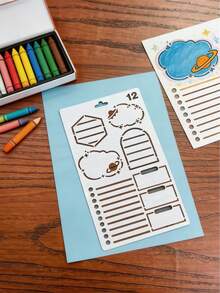 15pcs Hollow Frame Diary Planner Painting Template Sketching Outlining Auxiliary Tools For Paper Template Tracing Materials - Stationery Geometry - View 4