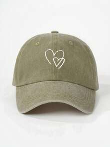 1pc Women's Embroidered Heart Washed Baseball Cap, Adjustable Outdoor Sun Protection Casual Hat Suitable For Spring, Autumn, Travel, Beach, Vacation. Y2K Style Unisex Sun Hat - Baseball Cap - View 26