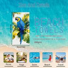 1pc Parrot Beach Towel, Super Soft Microfiber Extra Large Beach Blanket, Super Absorbent Bath Towel, Suitable For Travel, Swimming Pool, Diving, Surfing, Yoga, Camping, Available In Multiple Sizes, Beach Accessories For Beach, Pool, Travel, Camping, Yoga - Birds - View 35