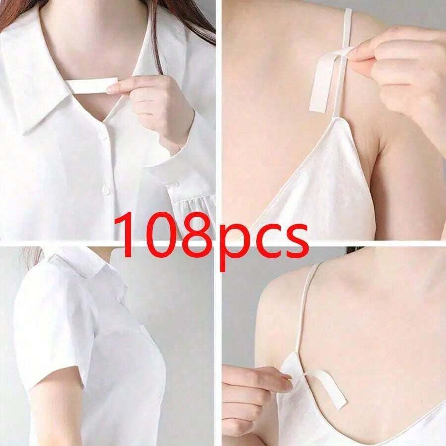 SGIAWETA-108/36pcs Anti-Slip Clothing Tape, Fashion Adhesive Bra Strap Covers, Dress Shoulder Strap Fixator, Double-Sided Wardrobe Tape, Back-To-School & Party Outfit Essential - All Products Designed To Prevent Wardrobe Malfunctions And Ensure Secure Fit-Birthdaygift - 108件 - 查看 1