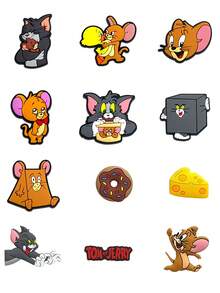 TOM AND JERRY. Tom And Jerry Shoe Charms For PVC Cartoon Characters Mouse Cat Jerry Decorations Wholesale - Multicolor - View 6