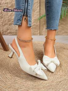 Giày sandal nữ mũi nhọn kiểu dáng mới, gót cao, quai ngang, kín mũi, thời trang, thiết kế gợi cảm, thanh lịch, phù hợp cho những dịp đặc biệt, thoải mái khi mang, thích hợp cho các bữa tiệc hoặc sự kiện. - trắng - Xem 6