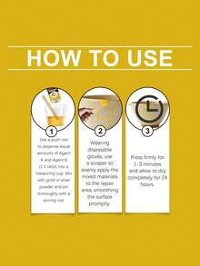 Ceramic Repair Kit, Gold Adhesive Deeply Bonds Broken Ceramics, Glass Cracks, Artistic Texture - A - View 11