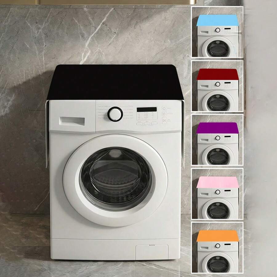 1 件纯色印花洗衣机防尘罩，简约素雅防尘罩，装饰性防尘罩 - 查看 1