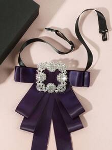 1pc Women's Fashion Purple Bowknot Scarf, Suitable For Street And Daily Wear - Multicolor - View 4