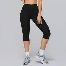EBIOSVE 1pcs  Women's Solid Color Sports Leggings With Pockets Yoga Pants Women With Pockets Capri Leggings For Women Workout Leggings For Women Yoga Capris - 1PCS Black - View 13