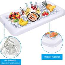 充气托盘服务吧台泳池派对自助餐饮料冷却器漂浮冰盘食品饮料容器，适合夏季派对 - 1件 - 查看 2