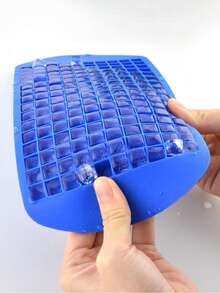 1個小型矽膠冰塊盤,配有160個表面積為1平方厘米的格子,適用於家用冰模 - 藍色 - 查看 3