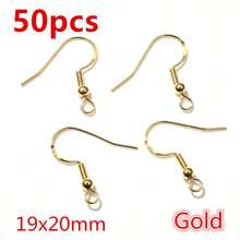 50个黄铜金属耳环钩线DIY首饰制作配件工艺耳环钩扣配件 - 耳鉤 - 查看 17