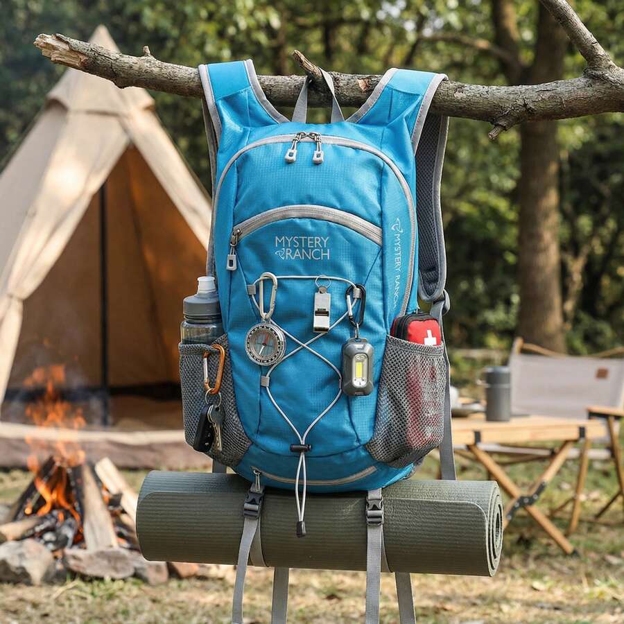 20L Outdoor Hiking Backpack, Unisex Outdoor Trekking Travel Backpack - Blue - View 1