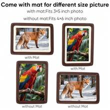 USA-Sourced Walnut 4x6 Picture Frame With 3x5 Mat - High-Definition Tempered Glass,Easy Wall/Tabletop Display For Christmas Gifts & Wedding Memories - 胡桃木4x6 - 查看 5