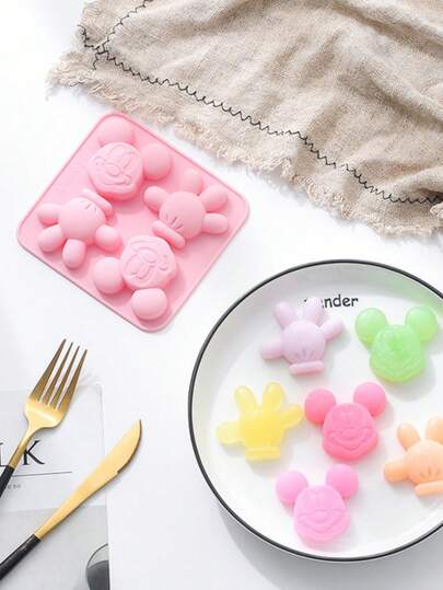 1 pieza Molde de silicona de Disney de 4 cavidades para pasteles, cubitos de hielo, molde de hornear DIY de guante de Mickey, decoración del hogar/regalo de figuras, molde de resina epoxi hecho a mano, molde decorativo de arcilla y yeso, molde de silicona > Molde para velas, derretir cera, molde para jabón, apto para regalos hechos a mano