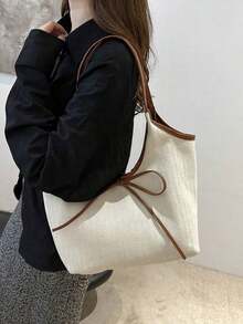 Elegant And Fashionable Handbag, Bowknot Decor Shoulder Bag For Women, Suitable For Commuting And Daily Use Valentines, Fashionable Bow Purse For Women, Cute Bow Bag For Women , Kawaii SX8R - 棕色 - 查看 6