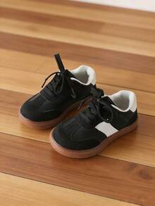 1 đôi giày trẻ em mùa xuân/thu mới, giày đế mềm cho bé tập đi, giày thể thao thường ngày. - màu đen - Xem 2
