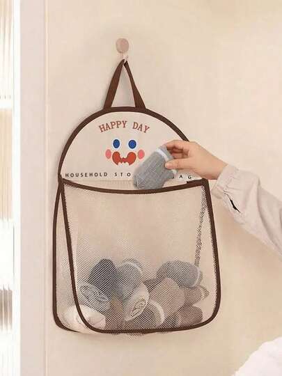 1 pieza Bolsa de almacenamiento de lencería colgante y transpirable, bolsa de almacenamiento multiusos lavable montada en la pared para calcetines, ropa interior, sujetadores, bolsa de lavandería ahorradora de espacio