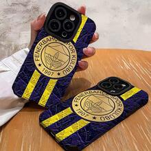 Étui de téléphone créatif avec le logo du club sportif Fenerbahçe, antichoc,  synthétique de haute qualité, résistant à la saleté, avec un design épaissi et antidérapant, compatible avec l' 17, 16 Pro Max et d'autres modèles de la série Apple. Cadeau parfait pour les couples, les familles, les fêtes et Halloween. - Noir - Voir 2