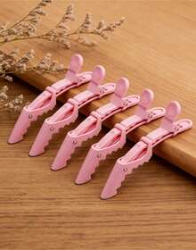 10pcs/5pcs/2pcs Professional Non-Slip Hair Clips, Long Mouth Sectioning Clips Hair Styling, Salon & Home Use Hair Accessories - Pink - 5 Pieces - View 6