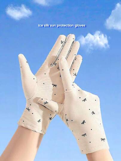 1 Pair Fashionable Spring/Summer Gloves Suitable For Daily, Etiquette, Driving, Outdoor UV Protection